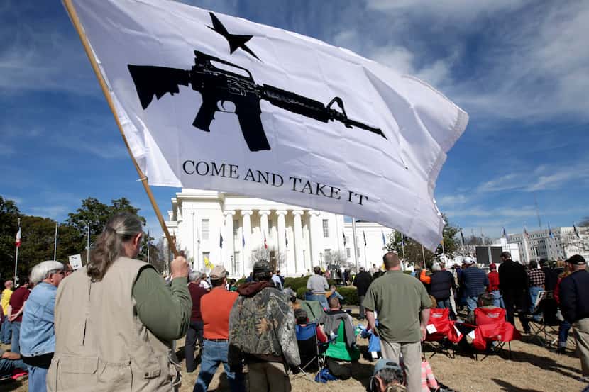 James Wilson of Elmore, Ala., joined others rallying against gun control in January at the...