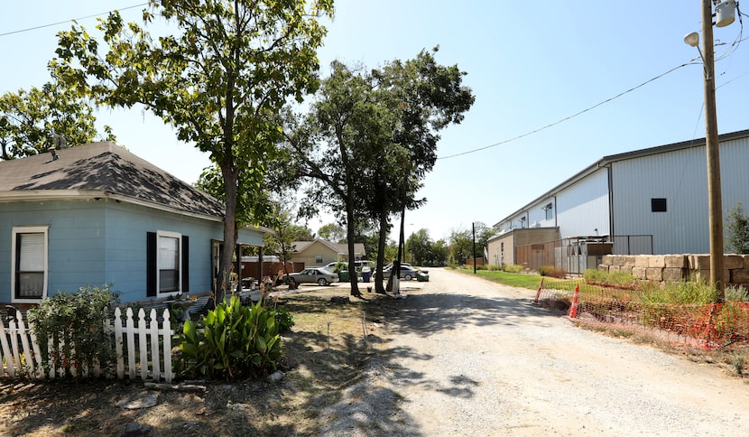 Neighborhood homes near the newest TUPPS Brewery under construction in McKinney, TX, on Aug...