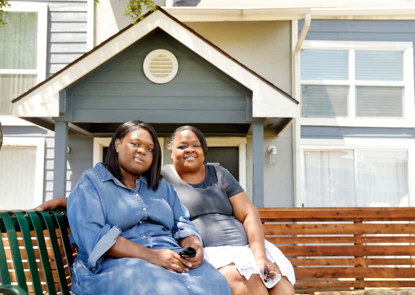 Kiara Hearn (left) and her mother Rhonda Hinton of Irving were both diagnosed with COVID-19,...