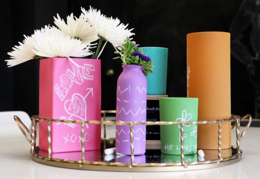 
Chalkboard China’s colorful vases can be used as a temporary canvas for drawings and...