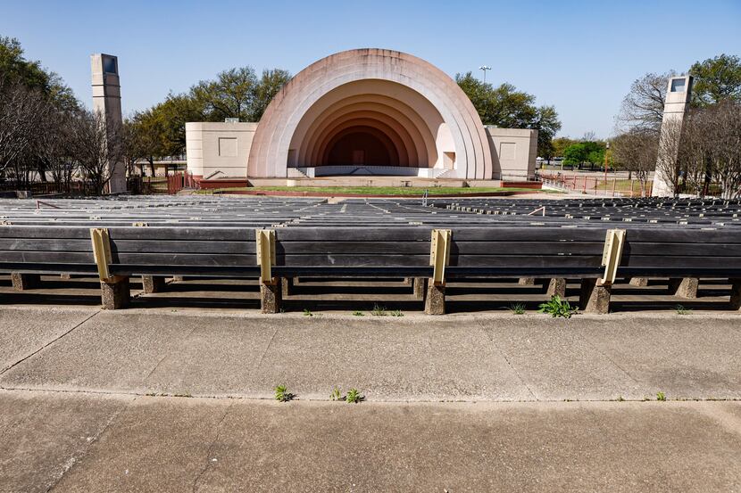 Construction of permanent shelves for food and beverages at the Band Shell at Fair Park in...