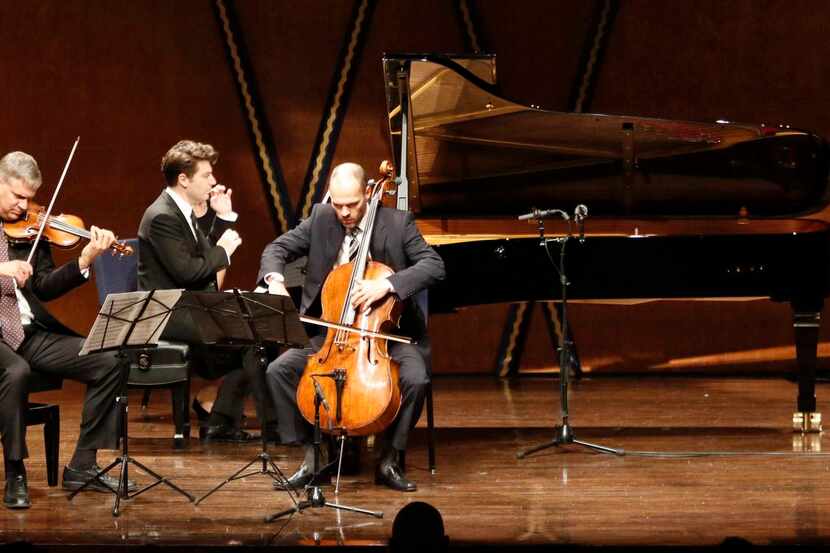 
Violinst Stephen Rose, pianist Alessio Bax and cellist Brant Taylor played Shostakovich’s...