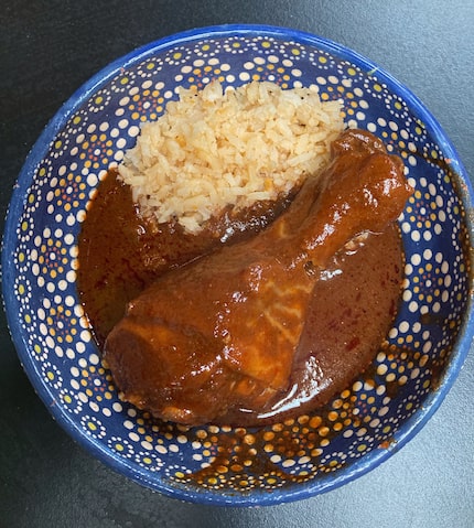 Chicken in mole rojo at Revolver Gastro Cantina's Sunday brunch