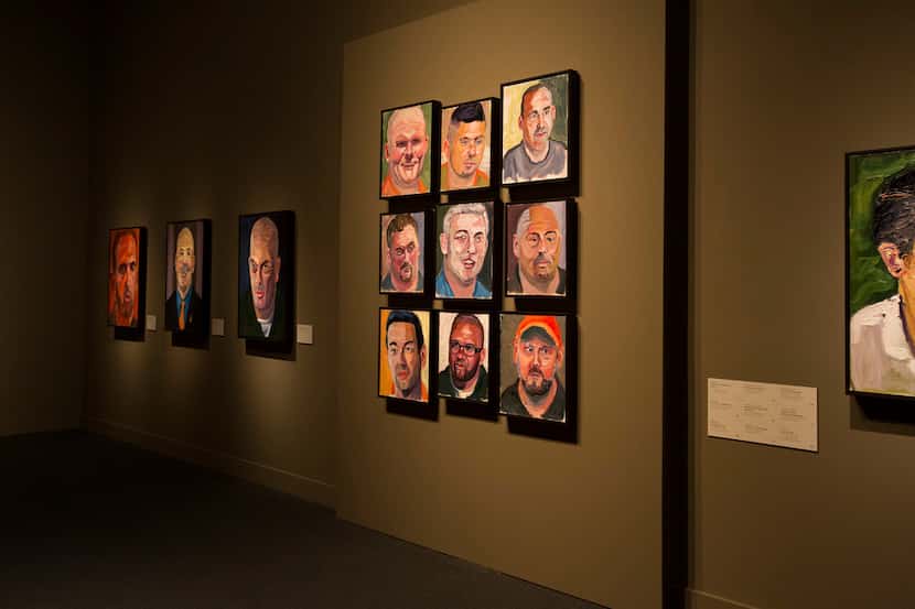 Portraits of service members and veterans painted by former President George W. Bush are on...