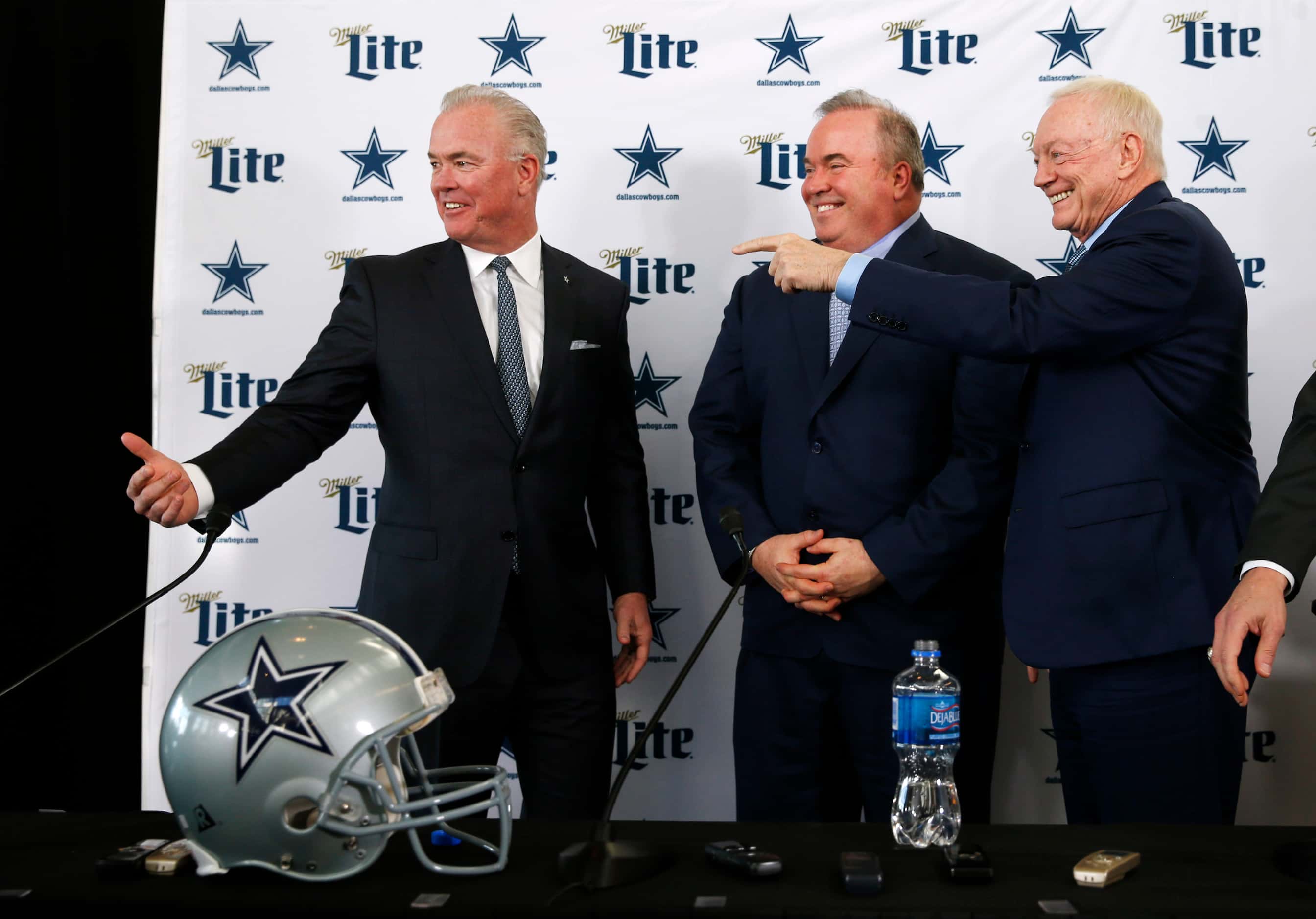 Dallas Cowboys executive vice president Stephen Jones, newly hired Dallas Cowboys head coach...
