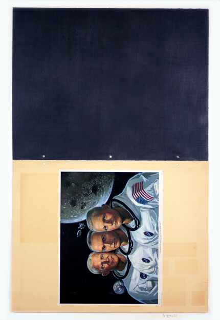Bogdan Perzynski's "Surface Drawing #29" features the crew of Apollo 11.