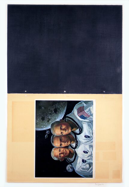 Bogdan Perzynski's "Surface Drawing #29" features the crew of Apollo 11.