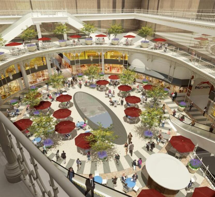 
A rendering shows the retail atrium in the center of the Crescent shopping center that will...