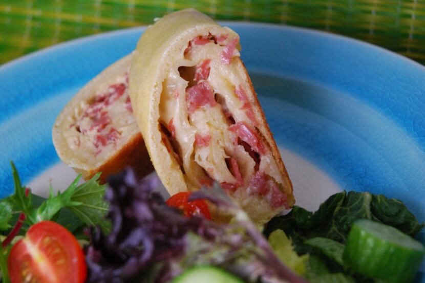 Delicious appetizer, snack or hot sandwich --  Salami and Cheese Twirls do it all!