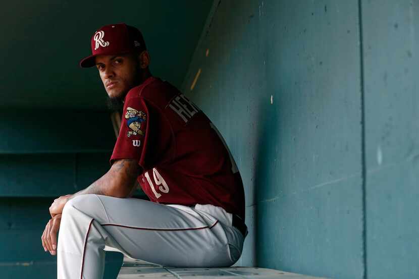 Frisco RoughRiders pitcher Jonathan Hernandez (19) poses for a portrait during Frisco...