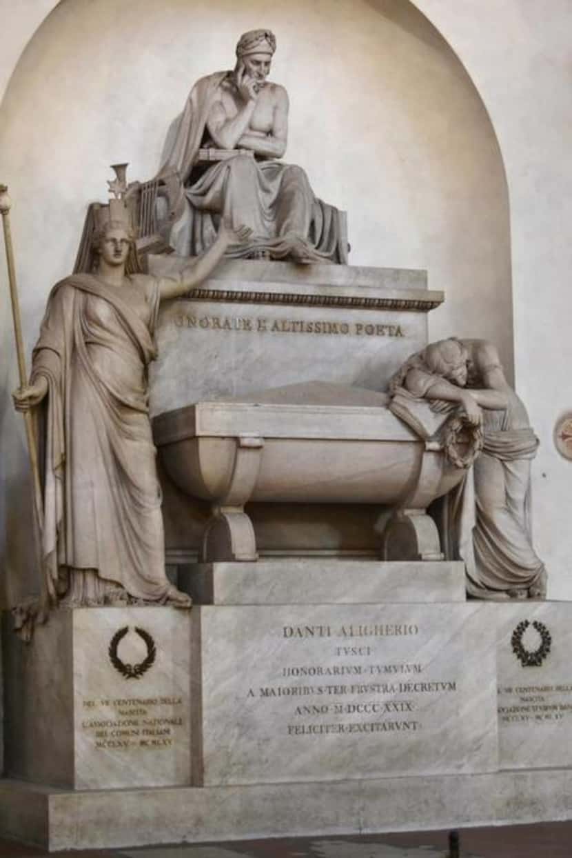 
A memorial to poet Dante Alighieri is at Florence’s Santa Croce.
