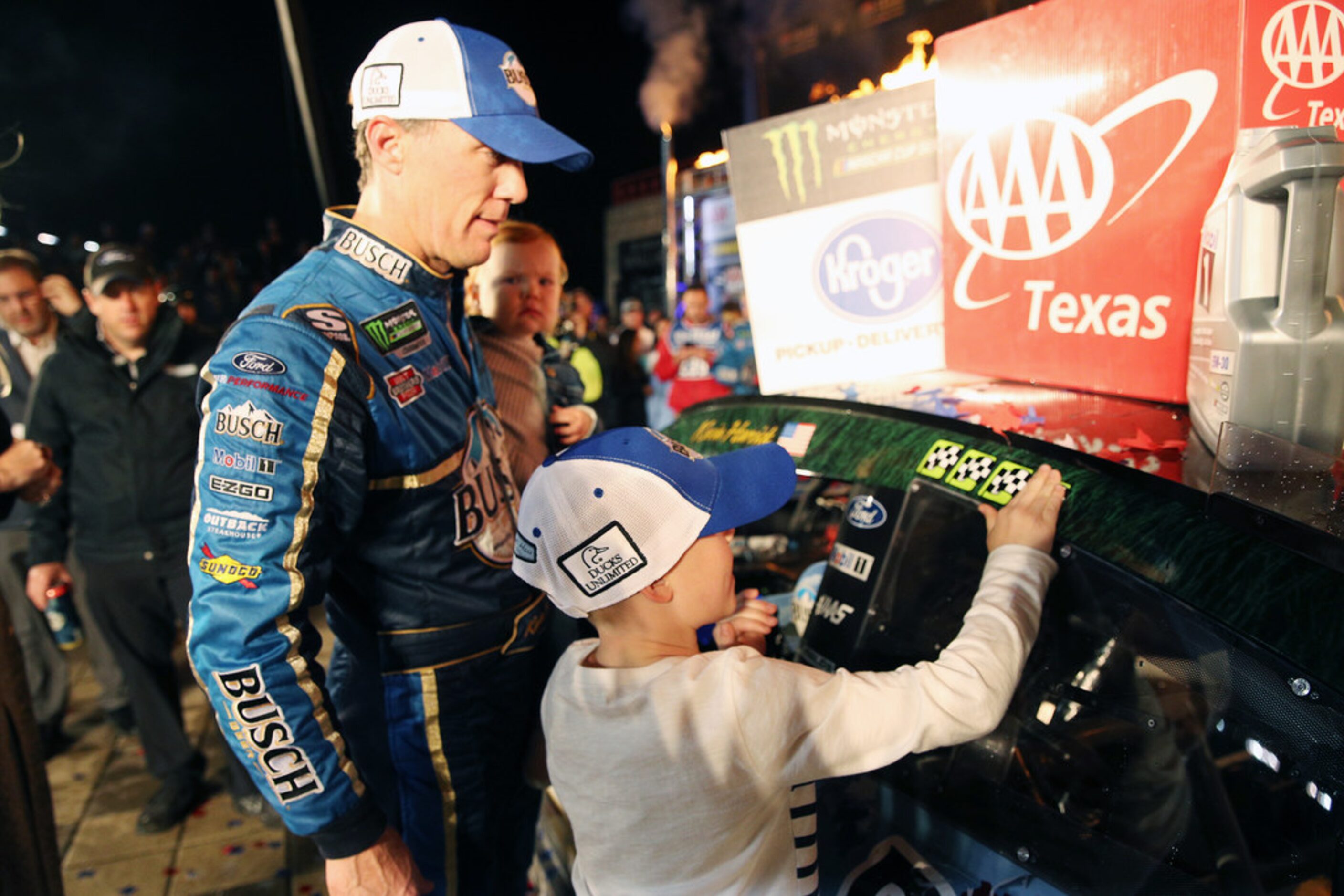 FORT WORTH, TEXAS - NOVEMBER 03: Kevin Harvick, driver of the #4 Busch Beer/Ducks Unlimited...