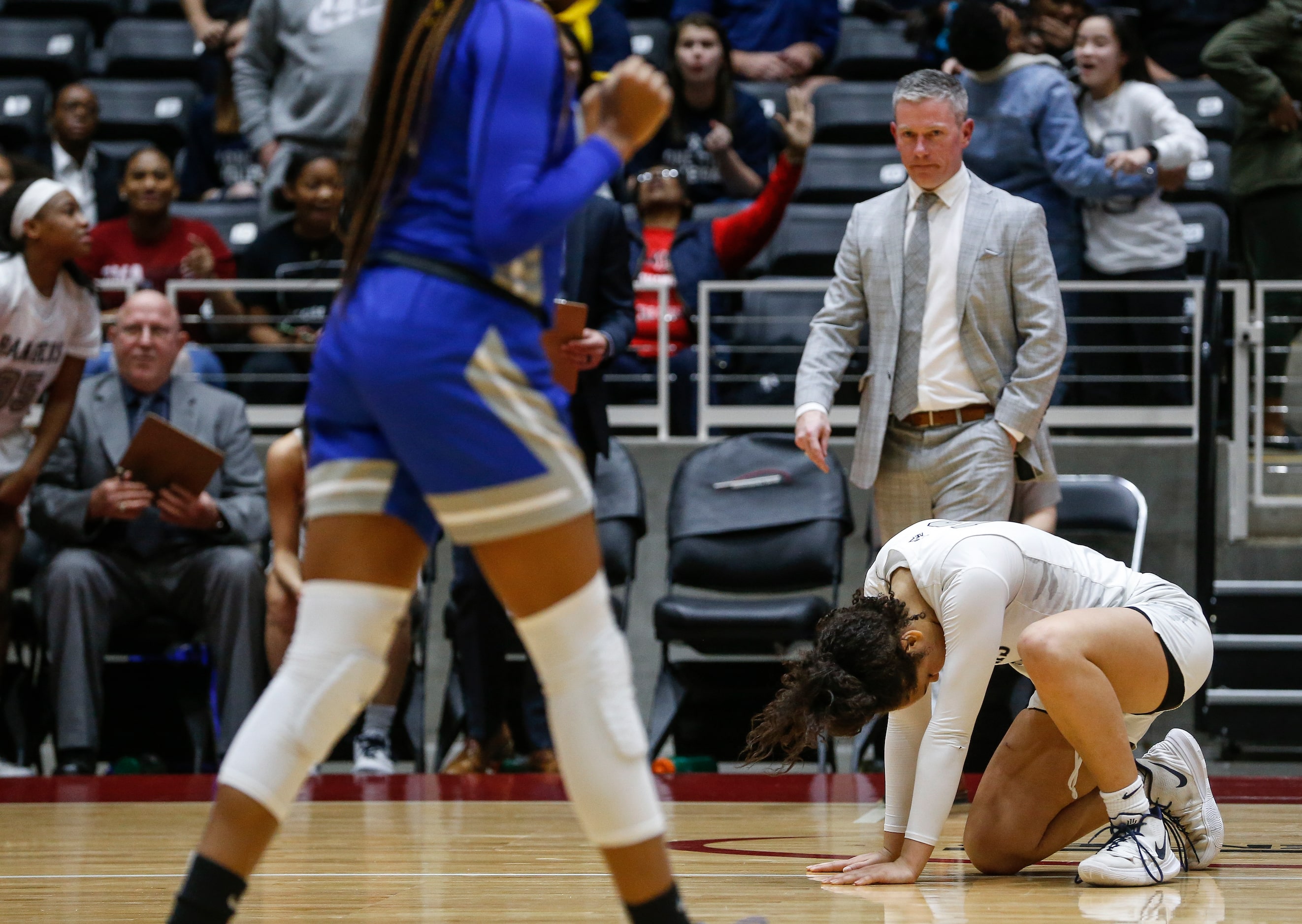 Frisco Lone Star's Kyla Deck reacts to their loss to Midlothian in a Class 5A Region II...