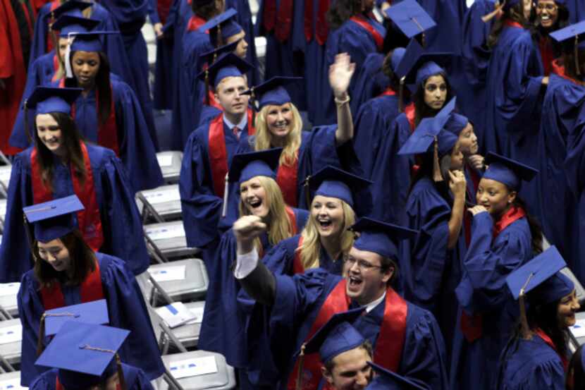 SMU's Class of 2012 was all smiles and waves during commencement Saturday at Moody Coliseum.