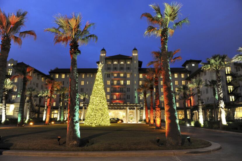 Galveston celebrates the holidays with a lighting ceremony at the historic Hotel Galvez the...