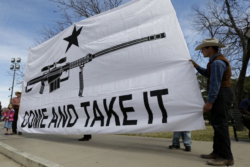 Gun rights supporters turned out for a Guns Across America rally at the Texas state Capitol...