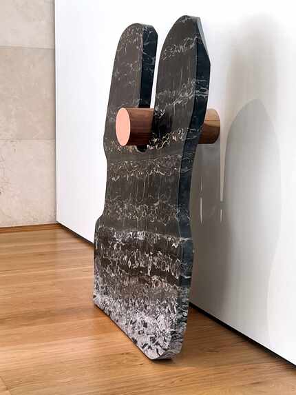 Nairy Baghramian's 2021 marble-and-wood sculpture "Misfits P" is among the works from her...