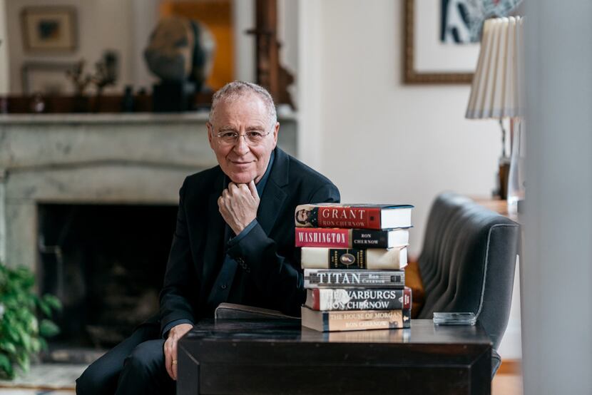 Ron Chernow in his Brooklyn home.  