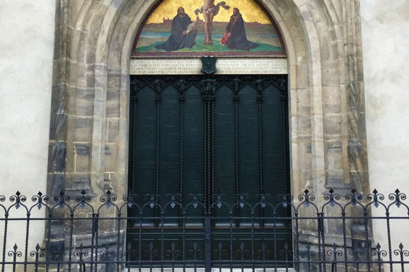 The doors of Castle Church in Wittenberg, where Martin Luther posted his 95 theses that...
