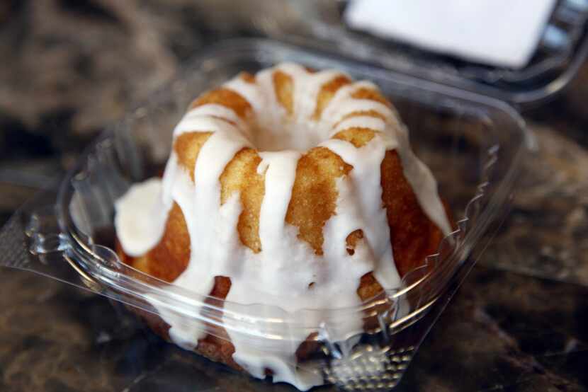 A butter cake for sale at the Ain't No More Butter Cake stand at the city of Dallas Farmers...