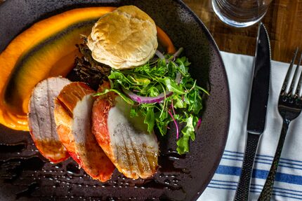 Deconstructed chicken pot pie at Wishbone & Flynt is one of the dinner entrees.