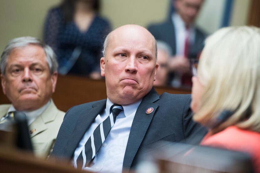 From left, Reps. Ralph Norman, R-S.C., Chip Roy, R-Texas, and Carol Miller, R-W.Va., are...