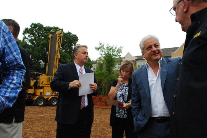 From left: Flower Mound Town Manager Jimmy Stathatos, Assistant Town Manager Debra Wallace...
