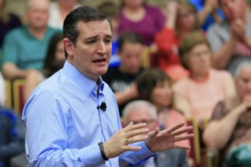  Sen. Ted Cruz delivers a campaign speech in Sioux City Iowa on April 1. (Nati Harnik/AP)