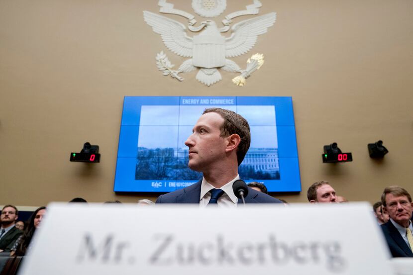 In this April 11, 2018, file photo Facebook CEO Mark Zuckerberg arrives to testify before a...