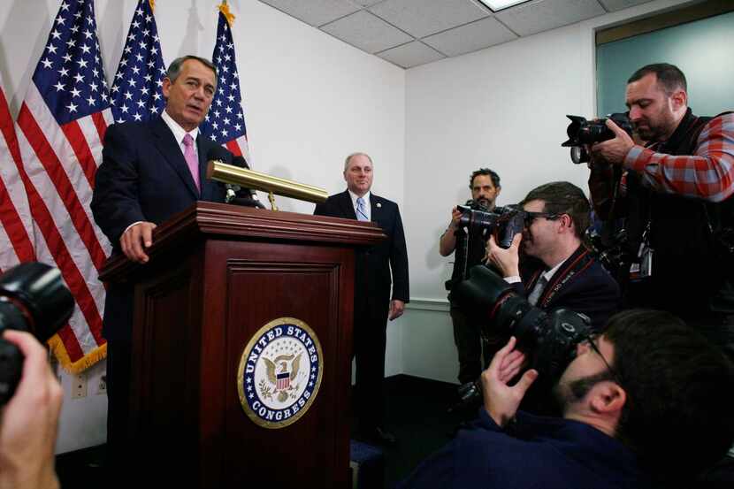 John Boehner, presidente saliente del Congreso, anunció un acuerdo que evitaría el cierre...