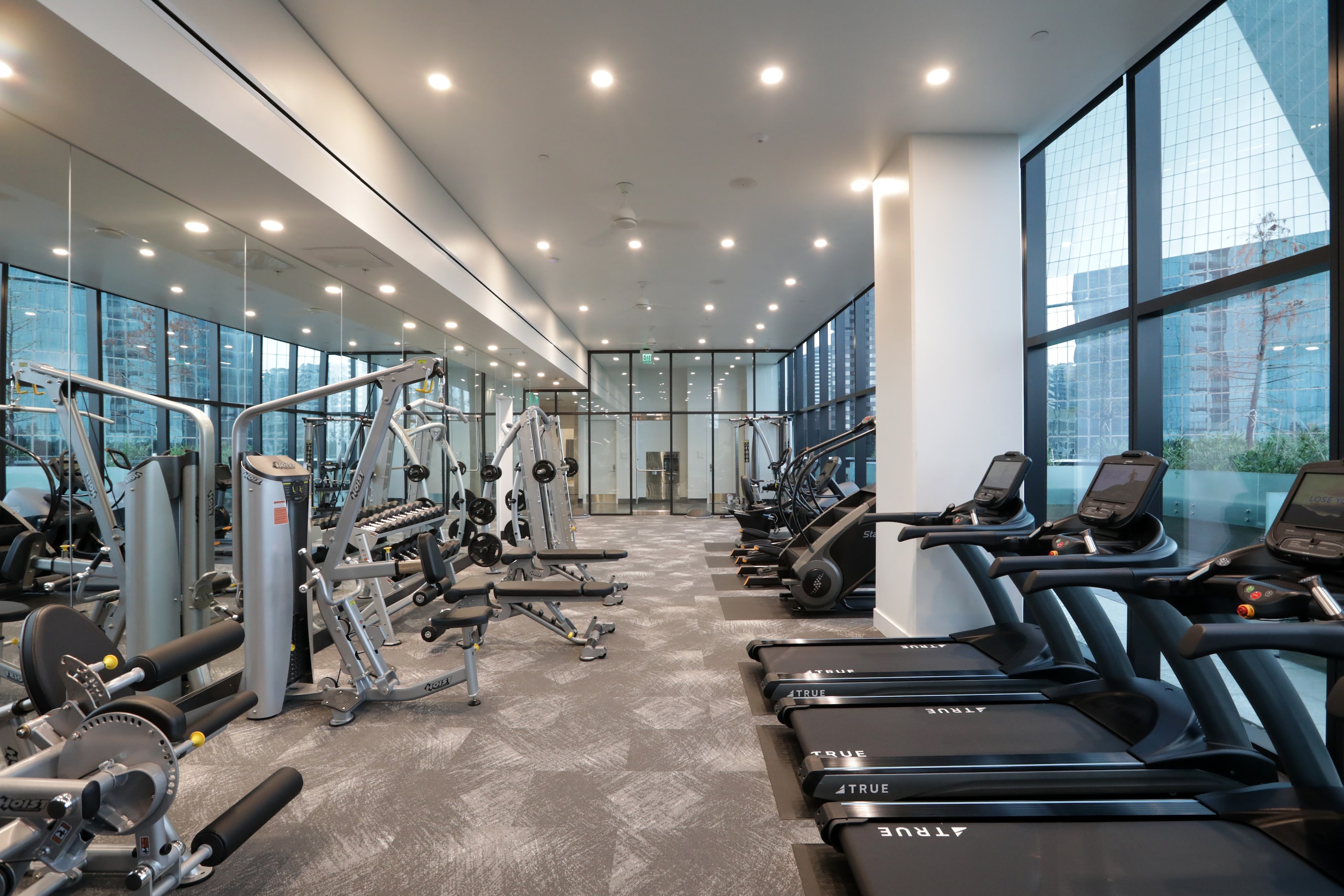 The exercise room at Amli Fountain Place.