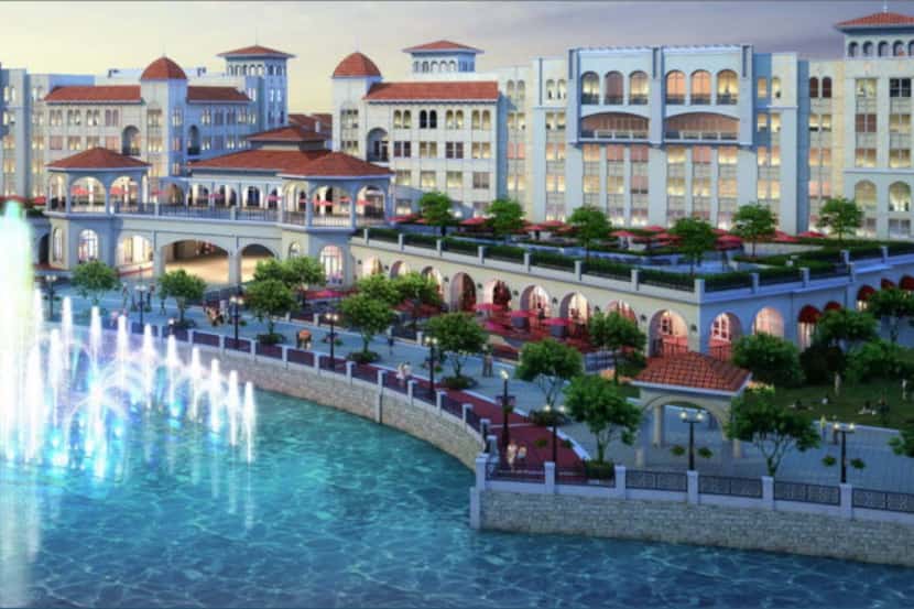 The $1 billion Bayside development on I-30 in Rowlett was to include the largest fountain in...