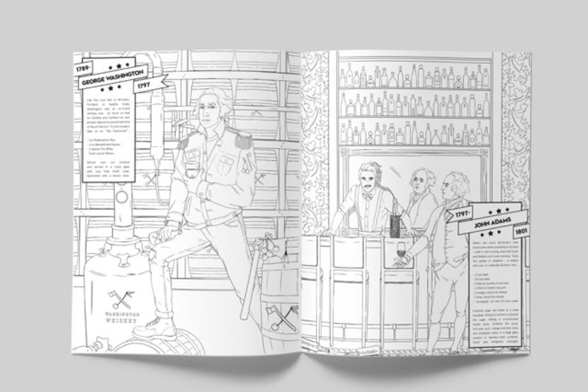 "ALL THE PRESIDENT'S COCKTAILS" coloring book