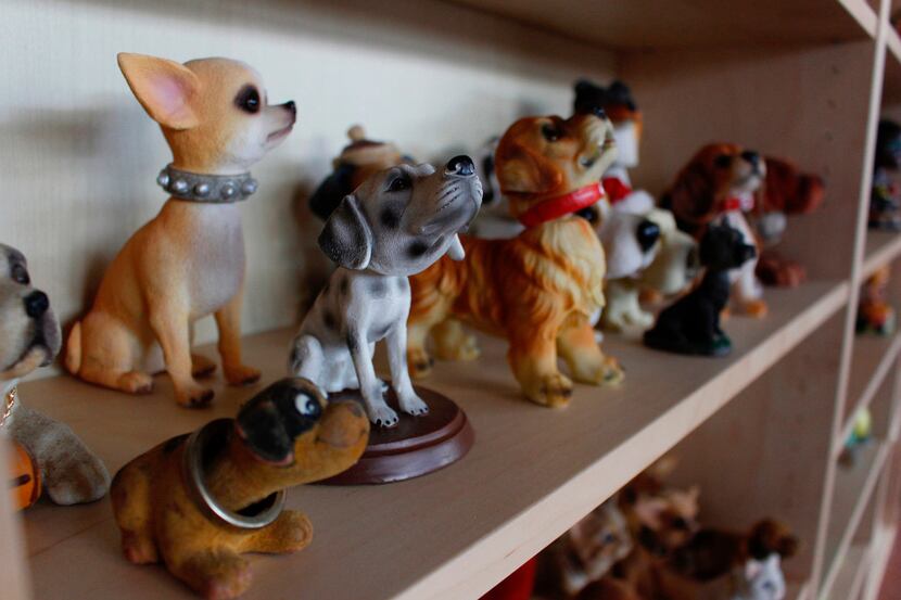 Dog bobbleheads are displayed at the National Bobblehead Hall of Fame and Museum in Milwaukee. 