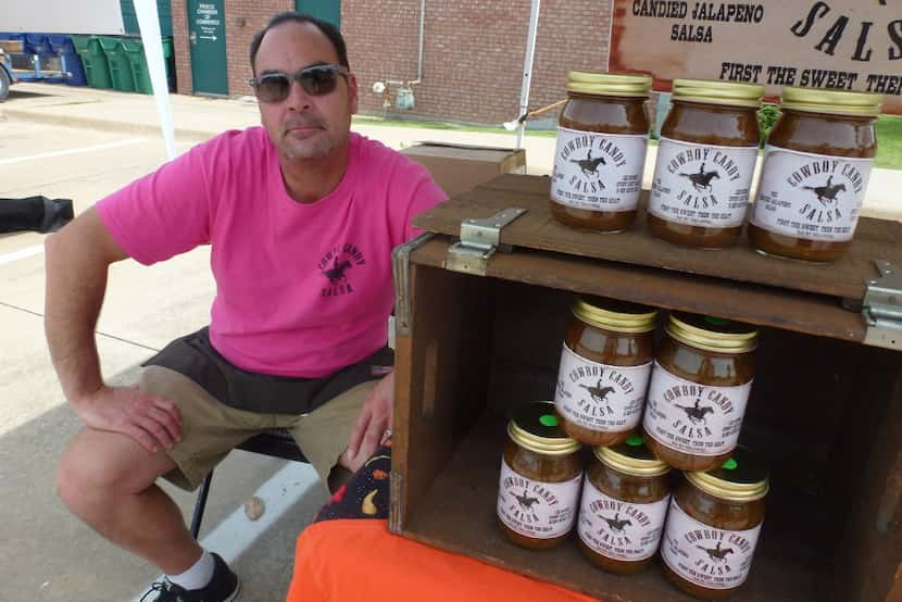 Tim Lane candies the jalapeno and habanero before making his sweet-hot Cowboy Candy Salsa. 