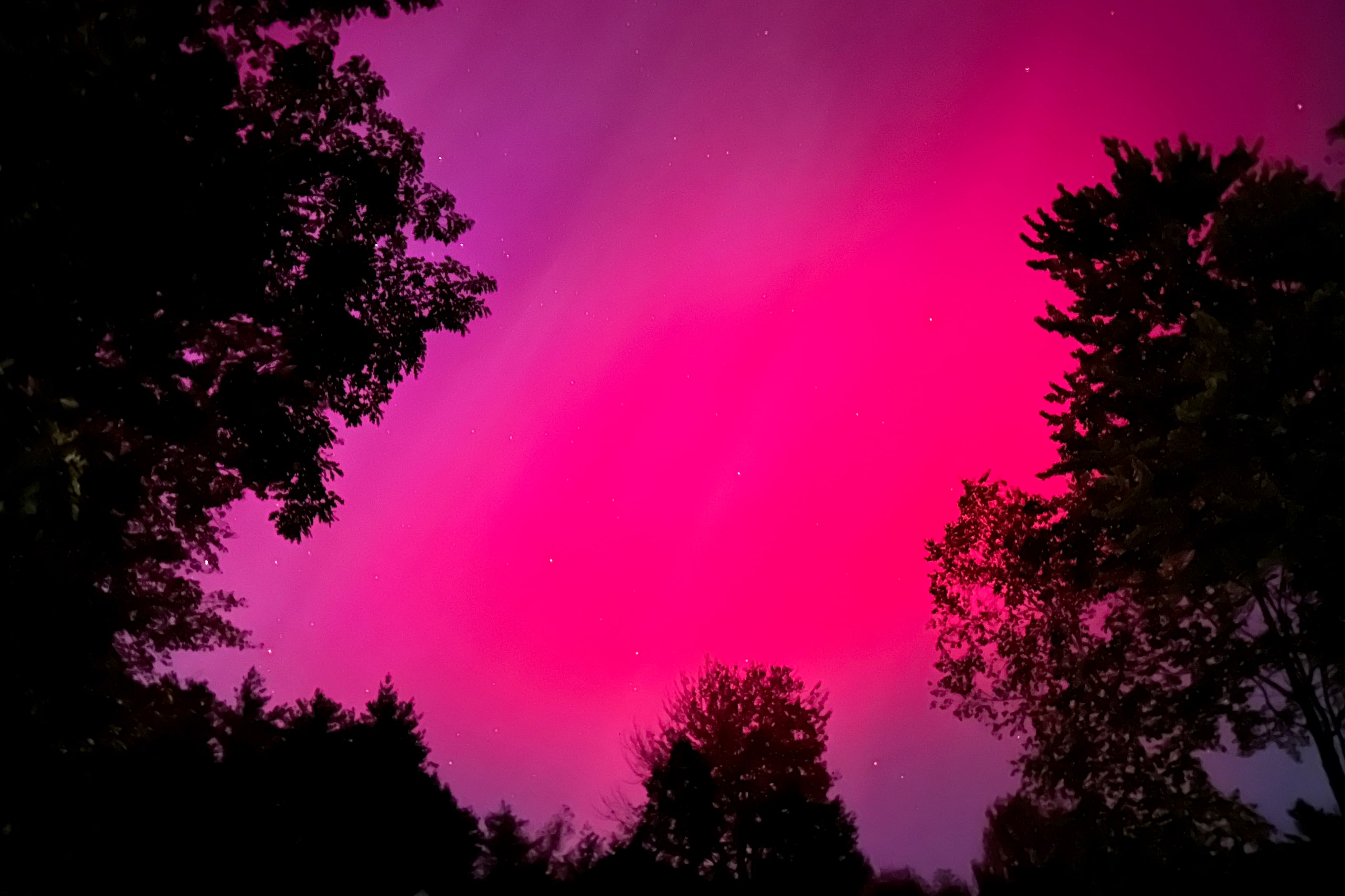 An aurora borealis is seen Thursday, Oct. 10, 2024, in Falmouth, Maine.