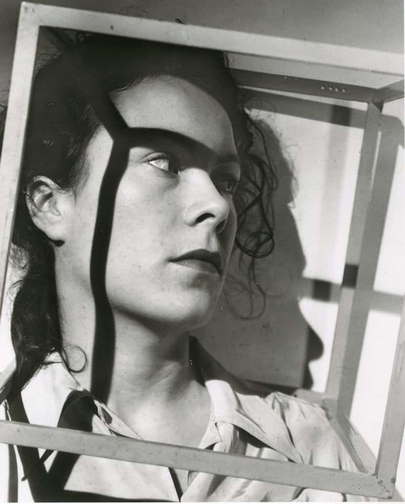 György Kepes' "Juliet's Shadow Caged," a 1939 gelatin silver print, shows the subject’s face...