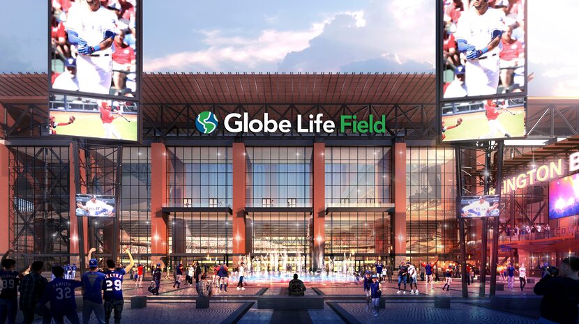 Una imagen digital muestra cómo se vería el nuevo Globe Life Field.