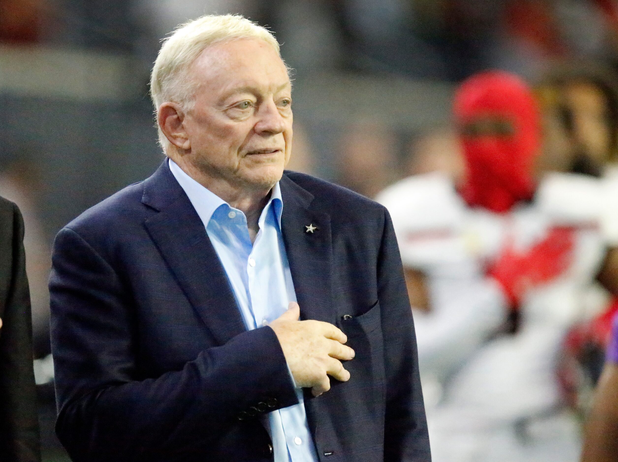 Dallas Cowboys owner Jerry Jones was on the field for the national anthem for the 2nd Annual...