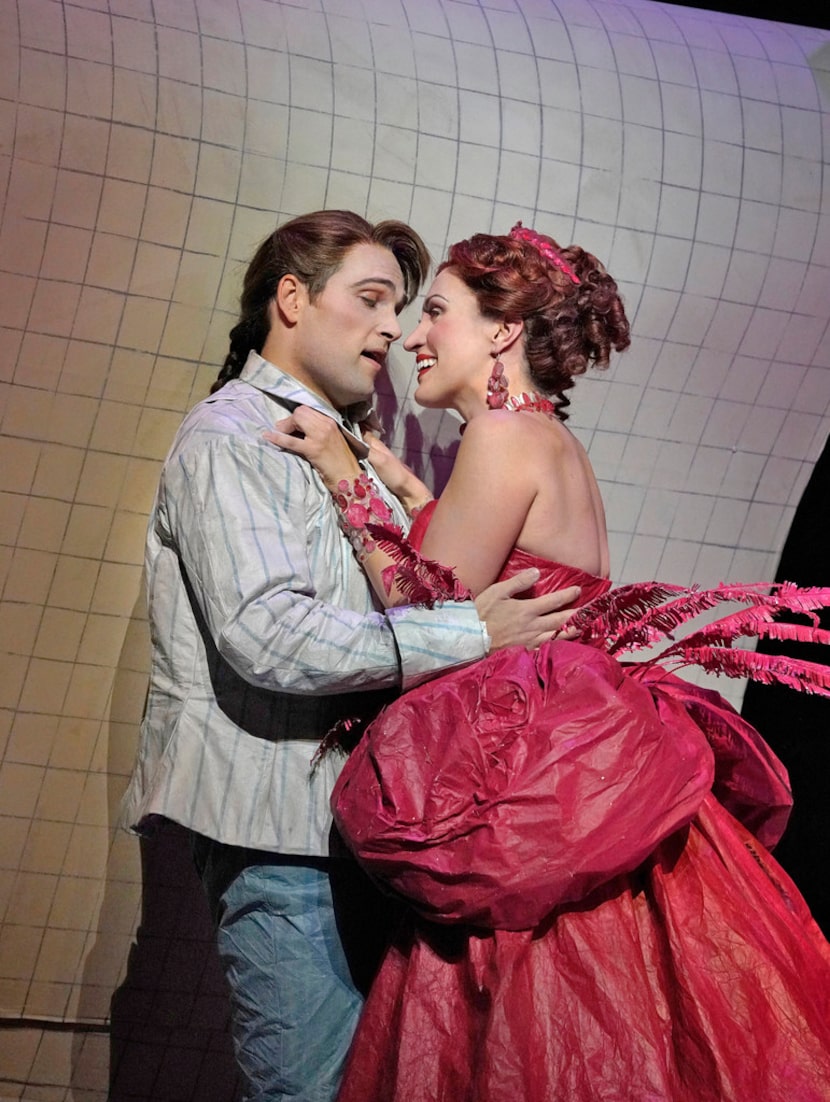 Alek Shrader (Candide) and Brenda Rae (Cunegonde) in the Santa Fe Opera's Candide.  