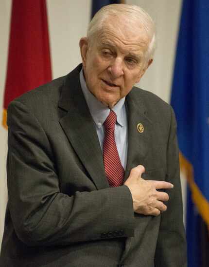 Texas congressman Sam Johnson is shown at the Vietnam  War Commemoration 50th anniversary...