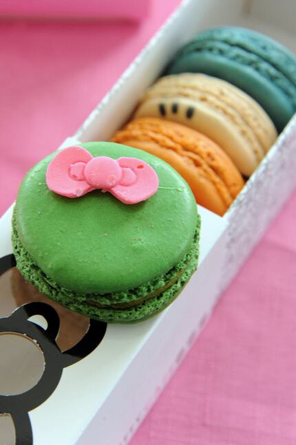 Fans can purchase a box of five macaroons for $15 at the Hello Kitty Cafe Truck in Southlake...