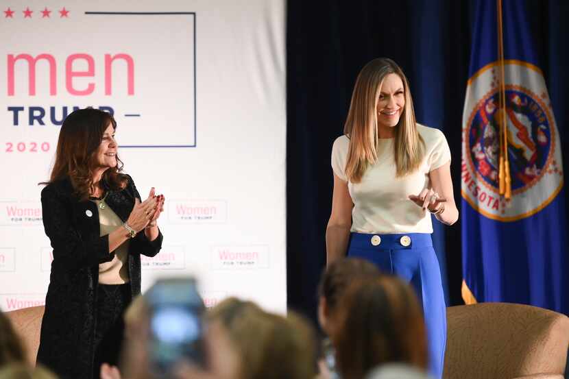 Second Lady Karen Pence, left, and Lara Trump, President Donald's  Trump's daughter-in-law,...