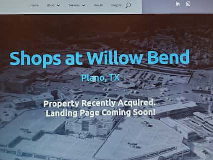 Screen shot about Plano's Shops at Willow Bend from Spinoso Real Estate Group's website.
