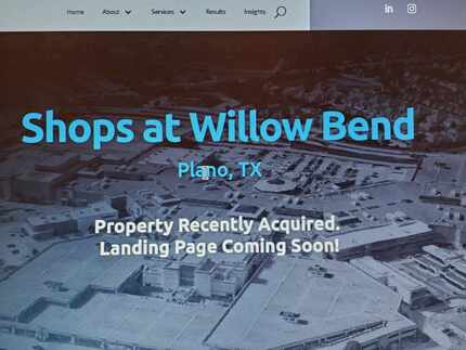 Screen shot about Plano's Shops at Willow Bend from Spinoso Real Estate Group's website.