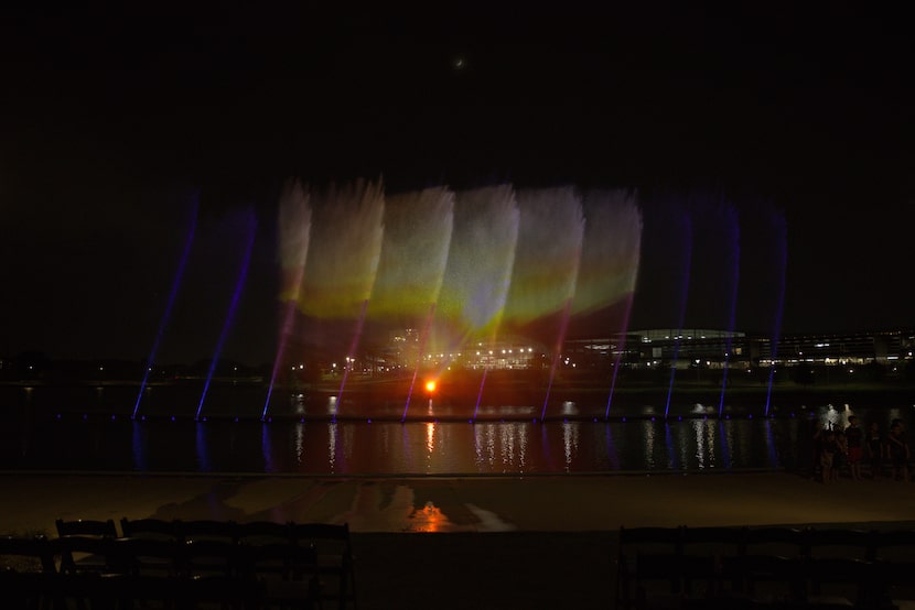 The Illuvia light and water show at Epic Central in Grand Prairie, TX.