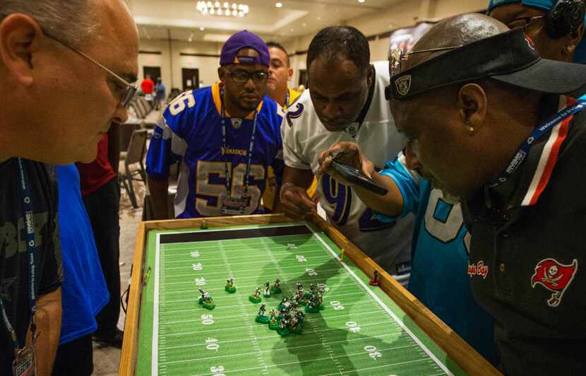 A game goes into overtime during the Electric Football World Championships and Convention at...