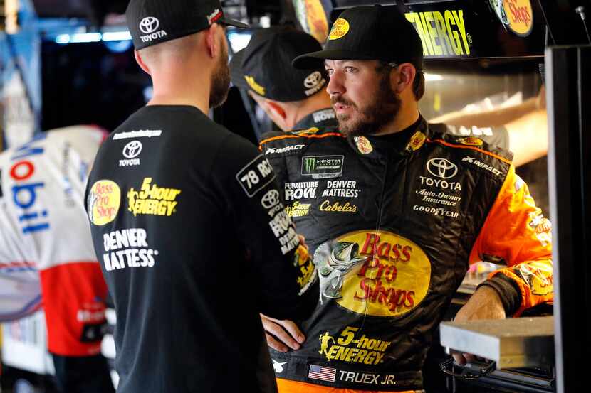 Monster Energy NASCAR Cup Series driver Martin Truex Jr of the No. 78 Bass Pro Shops Toyota...