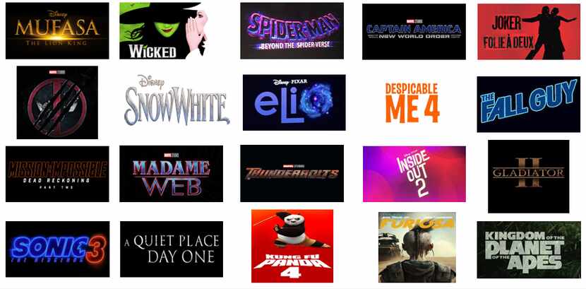 Some of the movie titles scheduled for release in 2024.