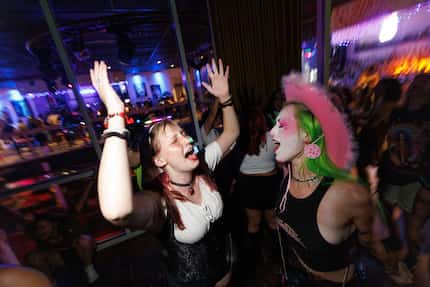 Lillian Brown (left) and Mikayla Kerry (right) dance at a Charli XCX and Chappell...